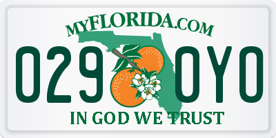 FL license plate 0290YO