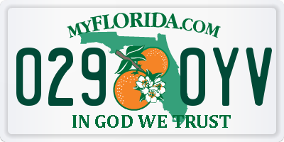 FL license plate 0290YV