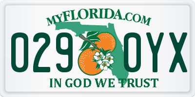 FL license plate 0290YX