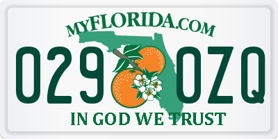 FL license plate 0290ZQ