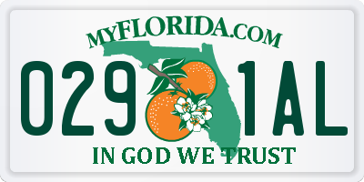 FL license plate 0291AL