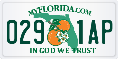 FL license plate 0291AP