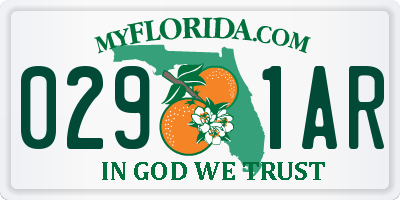 FL license plate 0291AR