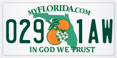 FL license plate 0291AW