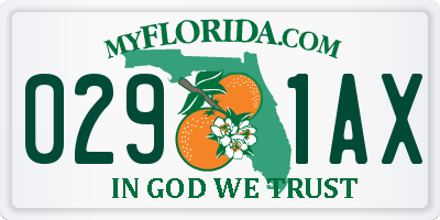 FL license plate 0291AX