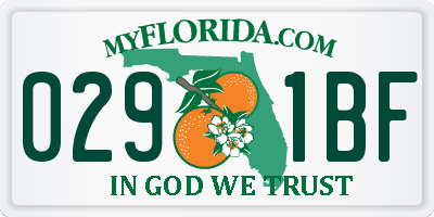 FL license plate 0291BF