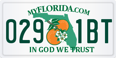 FL license plate 0291BT