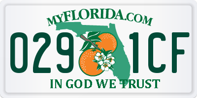 FL license plate 0291CF