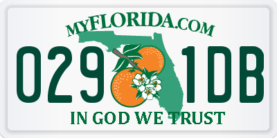 FL license plate 0291DB