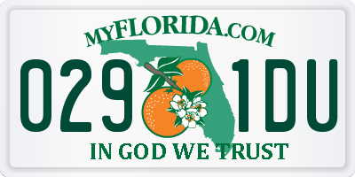 FL license plate 0291DU