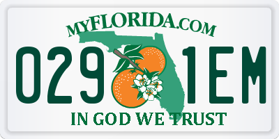 FL license plate 0291EM