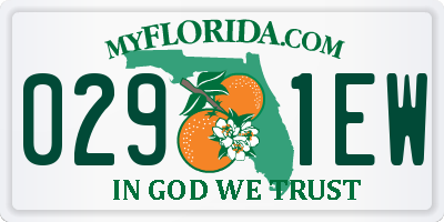 FL license plate 0291EW