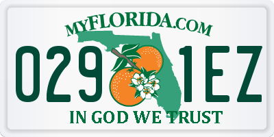 FL license plate 0291EZ
