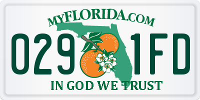 FL license plate 0291FD