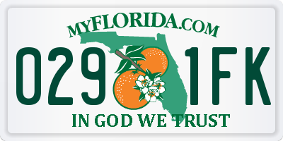FL license plate 0291FK