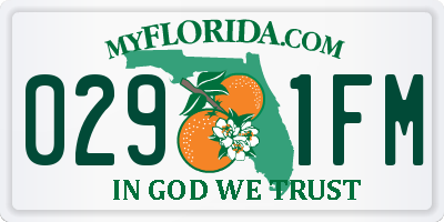 FL license plate 0291FM