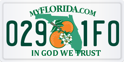 FL license plate 0291FO