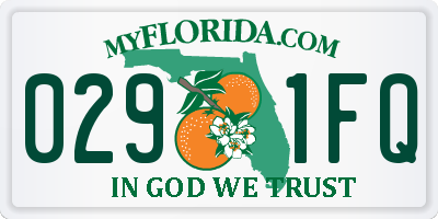 FL license plate 0291FQ