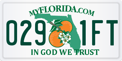 FL license plate 0291FT