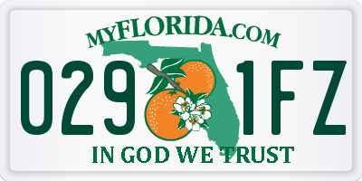 FL license plate 0291FZ