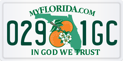 FL license plate 0291GC