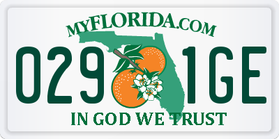 FL license plate 0291GE