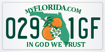 FL license plate 0291GF