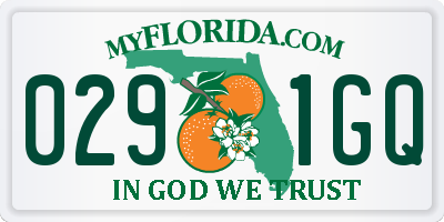 FL license plate 0291GQ