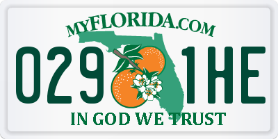 FL license plate 0291HE