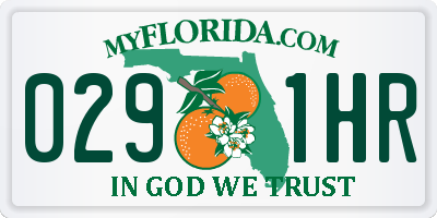 FL license plate 0291HR