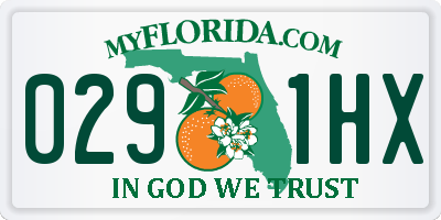 FL license plate 0291HX