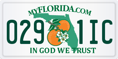 FL license plate 0291IC