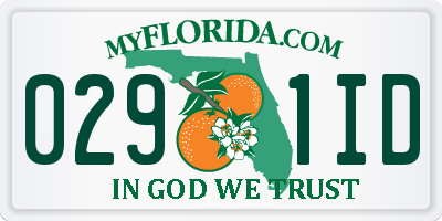 FL license plate 0291ID