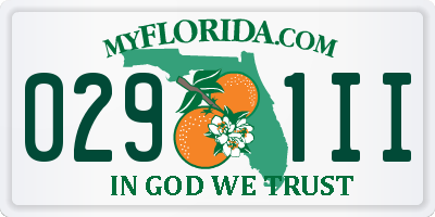 FL license plate 0291II