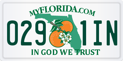 FL license plate 0291IN