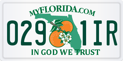 FL license plate 0291IR