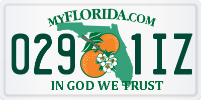 FL license plate 0291IZ