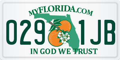 FL license plate 0291JB