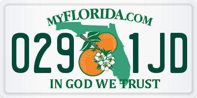 FL license plate 0291JD