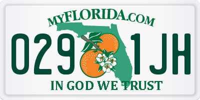 FL license plate 0291JH