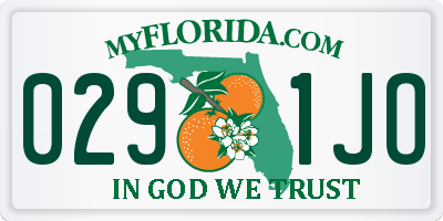 FL license plate 0291JO
