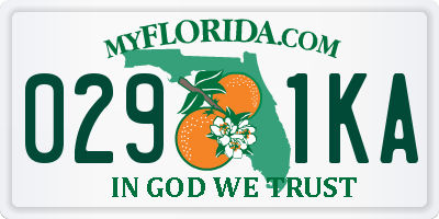 FL license plate 0291KA