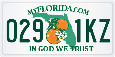 FL license plate 0291KZ