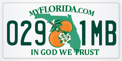 FL license plate 0291MB