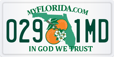 FL license plate 0291MD