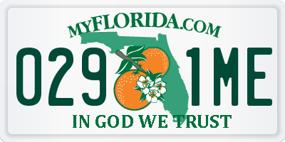 FL license plate 0291ME