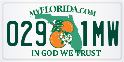 FL license plate 0291MW