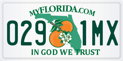 FL license plate 0291MX