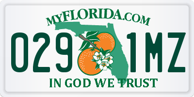 FL license plate 0291MZ