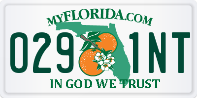 FL license plate 0291NT